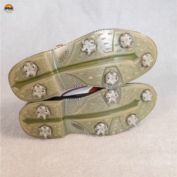 Ecco Golf Shoes White Brown Croc Leather Wing Tip Arch Support Women's Size 38 - Picture 7 of 15